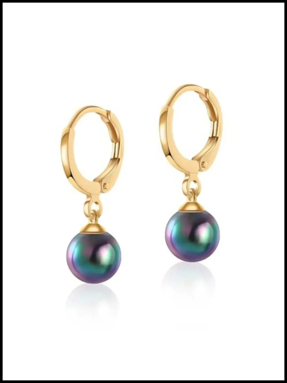 Gold-Tone Huggie Hoop Earrings with Pearl Drop, Lever-Back Closure